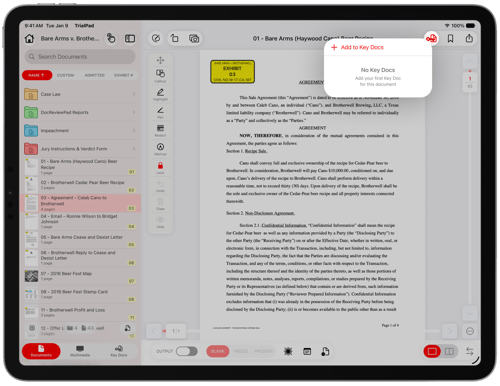 Organizing with Key Docs-Button