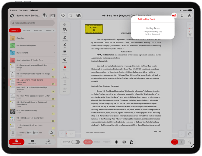 Organizing with Key Docs-Button