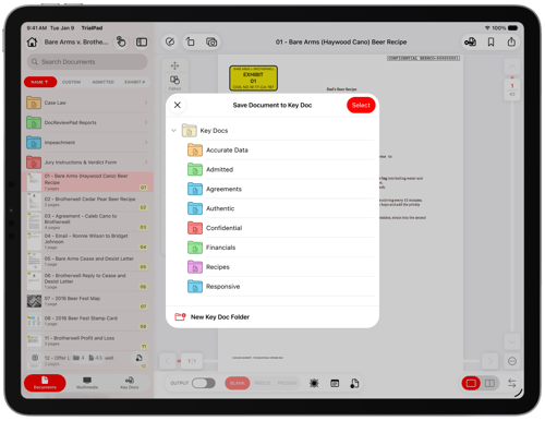 Organizing with Key Docs-Choose Folder