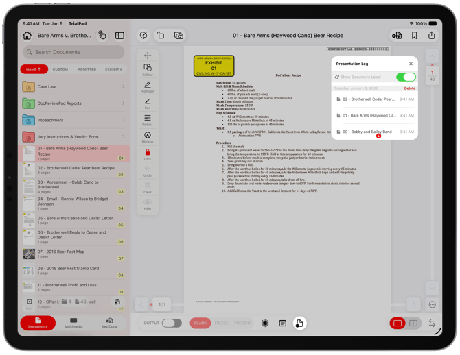 Using the Presenter Log Report-Viewing