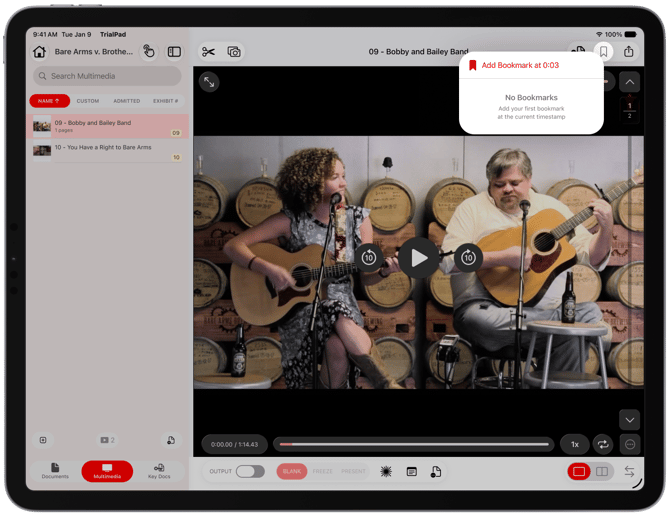 Bookmark Pages in TrialPad-Multimedia