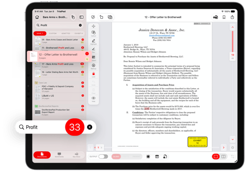 Searching Within Documents in TrialPad-Results-1