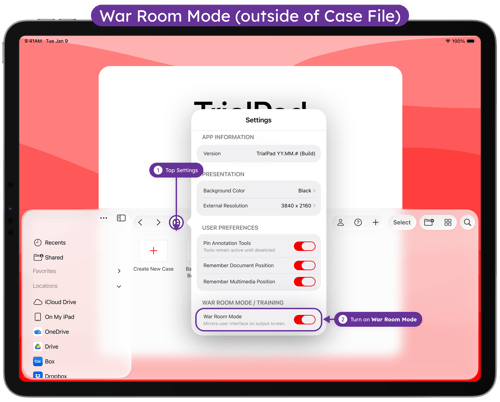 War Room Mode - Outside of Case File