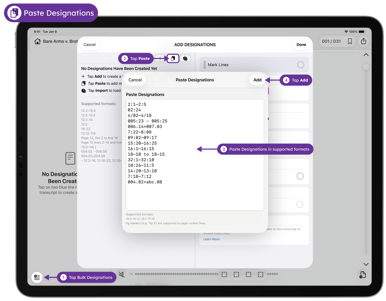 Add Designations in Bulk